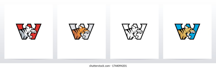 Tiger On Letter Logo Design W