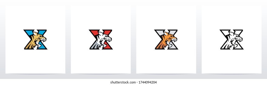Tiger On Letter Logo Design X