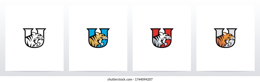 Tiger On Letter Logo Design U
