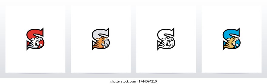 Tiger On Letter Logo Design S