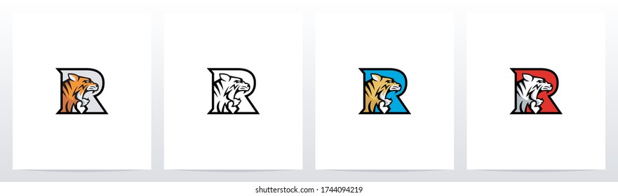 Tiger On Letter Logo Design R
