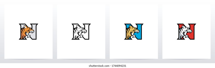 Tiger On Letter Logo Design N