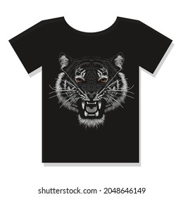 tiger on t shirt vector illustration design