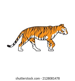 Tiger on white background Happy new year 2022 design vector illustration Tigers logotype