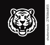 A Tiger Open Teeth and mouth, Tiger head minimal Icon Logo Design