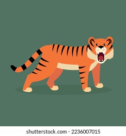 The tiger opened its mouth