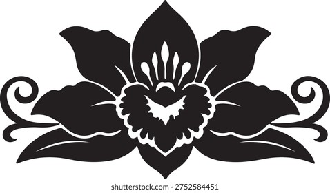 Tiger Orchid Flower Icon – Vector Illustration