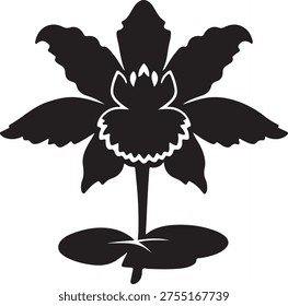 Tiger Orchid Flower Icon – Vector Illustration
