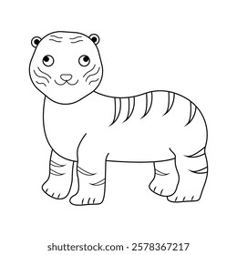 Tiger outline drawing for kids.