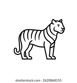Tiger outline icon on white background