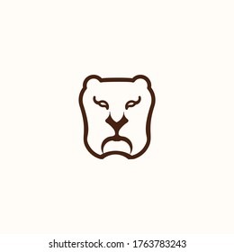 Tiger outline logo design vector illustration