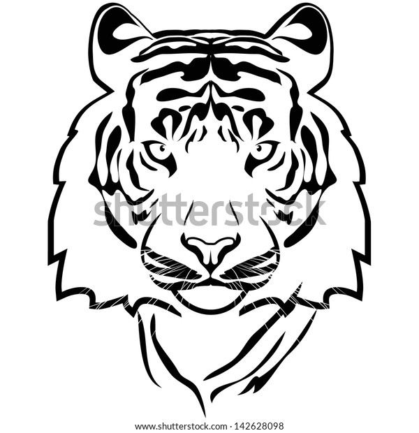 Tiger Outline Vector Stock Vector (Royalty Free) 142628098