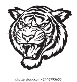 Tiger Outline vector illustration eps.10