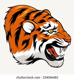 Tiger patch embroidery. Vector. T-shirt print design. Tee graphics