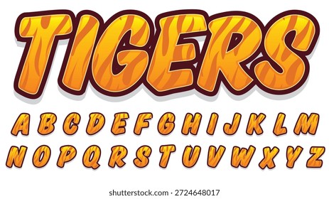 Tiger padrão animal imprimir isoladas letras efeito
