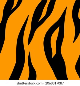 Tiger Pattern Background. Abstract Wild Animal Skin Print Design. Flat Vector Illustration.