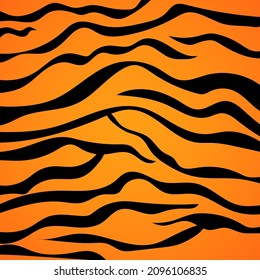 Tiger pattern with black and orange stripes. Animal print background for your design