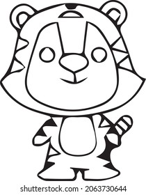 Tiger Pattern Black And White Icon Vector Illustration