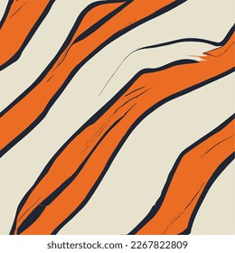 Tiger pattern illustration with blue spots seamless background, posky vector