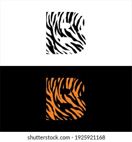 Tiger Pattern Letter B Logo 001