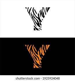 Tiger Pattern Letter Y Logo 001