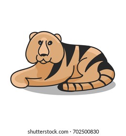 Tiger pattern on a white background, vector illustration