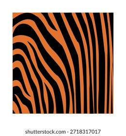 Tiger pattern with orange and black stripes on a square background