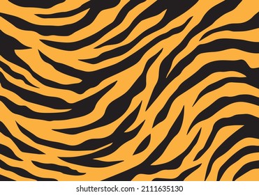 Tiger pattern print design. Vector seamless pattern. Print for texiles.