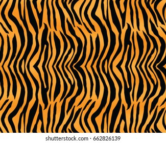 Tiger pattern, print, stripes, skin, texture, design, decor, illustration, wallpaper, background, seamless, vector, isolated