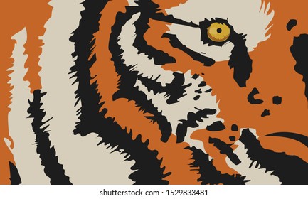 Tiger pattern - tiger skin illustration pattern for using as a wallpaper or texture or background