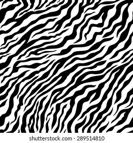 Tiger pattern. Vector seamless. Black and white.