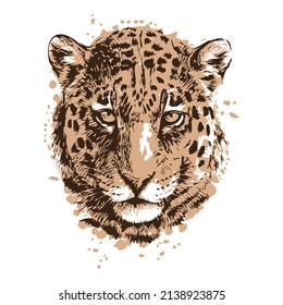 tiger pattern vectorial drawing pattern is designed for t-shirts on a white background.eps