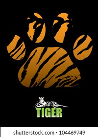 Tiger paw and fur - vector illustration