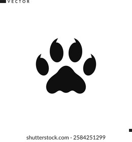 Tiger paw print icon. Animal paw print vector illustration 