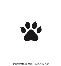 tiger paw print icon vector on a white background
