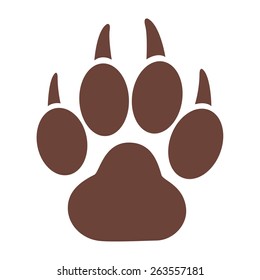 Tiger Paw Print Isolated On White Background. Tiger Paw Print Vector Illustration.