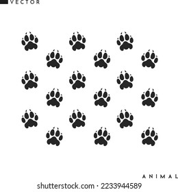 Tiger paw prints silhouette. Vector illustration EPS10