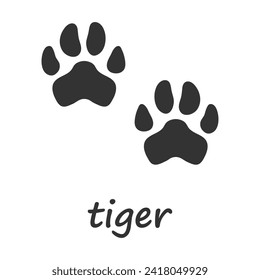Tiger paws. Tiger paw print. Vector illustration.
