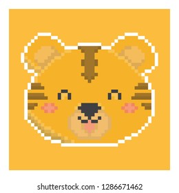 tiger in pixel art