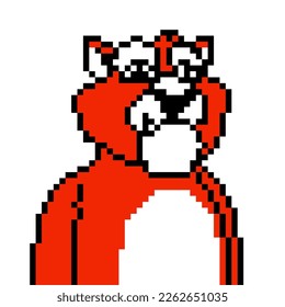 tiger pixel illustration characters. pixel art tiger