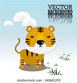 Tiger with place for text