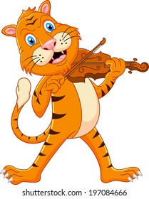 Tiger playing his violin