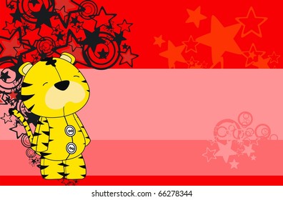 tiger plush cartoon background in vector format very easy to edit