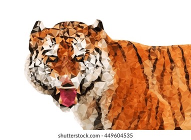 Tiger polygon design. Wild cat