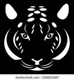 Tiger portrait. Tiger head. black and white vector illustration