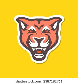 tiger portrait roar beast wildlife carnivore colorful modern mascot character cartoon sticker logo design vector icon illustration