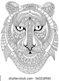 Tiger portrait vector graphic illustration