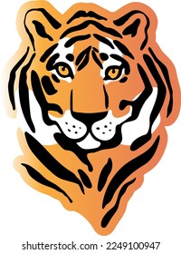 Tiger portrait. Vector illustration. Wildlife