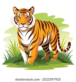 Tigre posa en diferentes Sentimientos - Diseño gráfico imprimible para los amantes de la vida silvestre y el arte animal