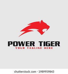 tiger power logo vector design. logo template